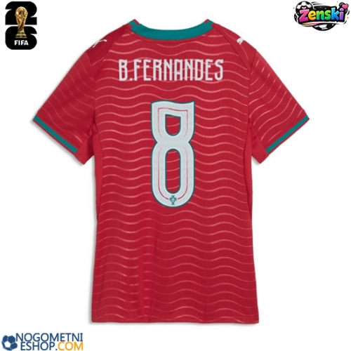 Ženski Nogometni dresi Portugalska Bruno Fernandes #8 Domači SP 2026 Kratek Rokav